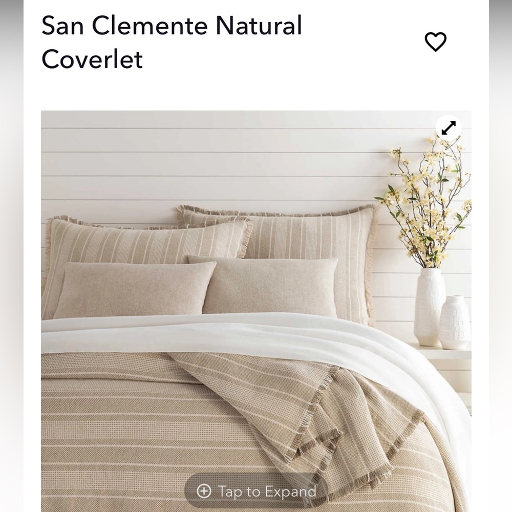 Brand New!! King San Clemente Natural Coverlet from Annie Selke/Pine Cone Hill